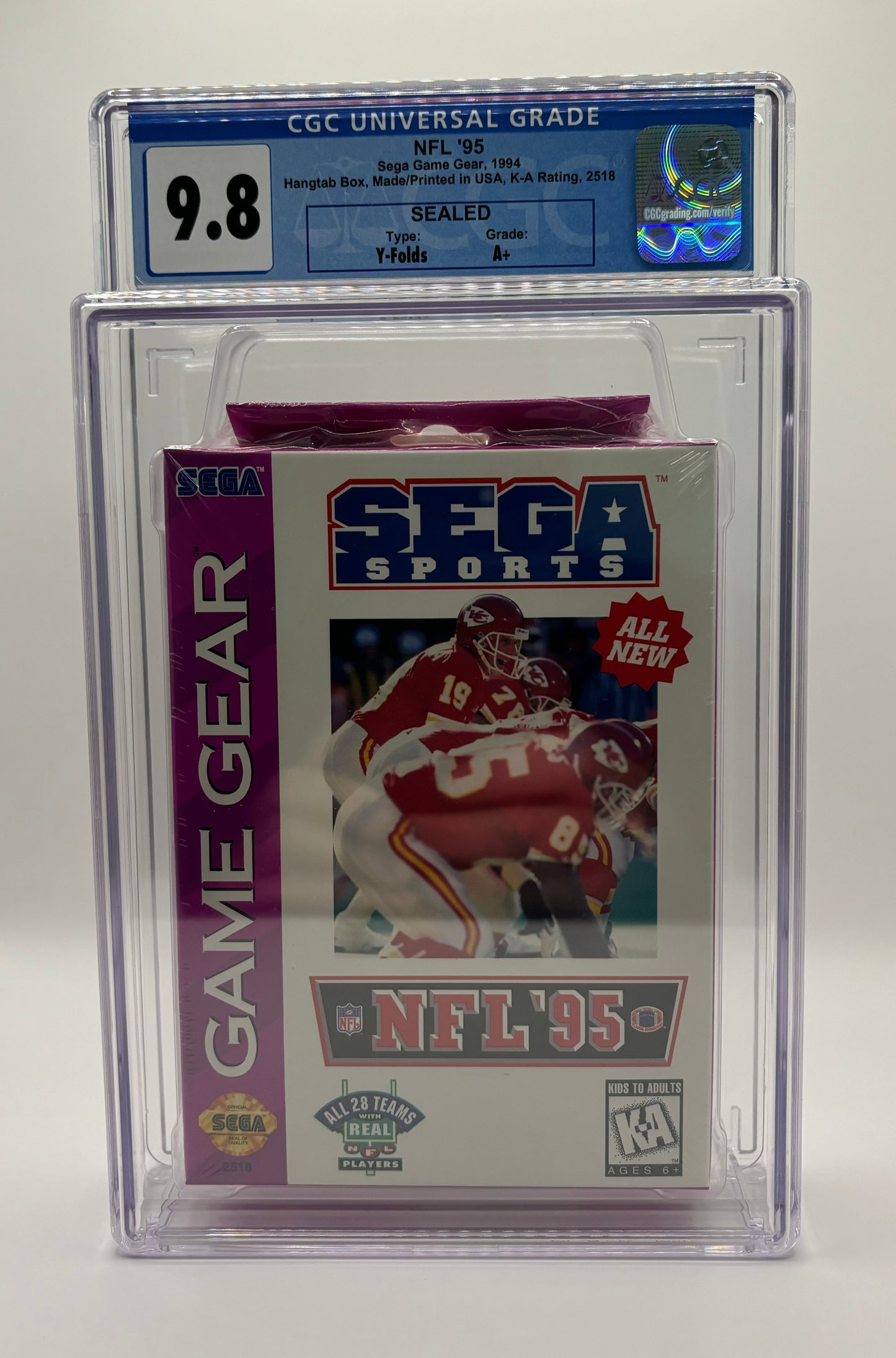 NFL 95 Sega Game Gear Brand New & Factory Sealed CGC Graded 9.8 Seal A+