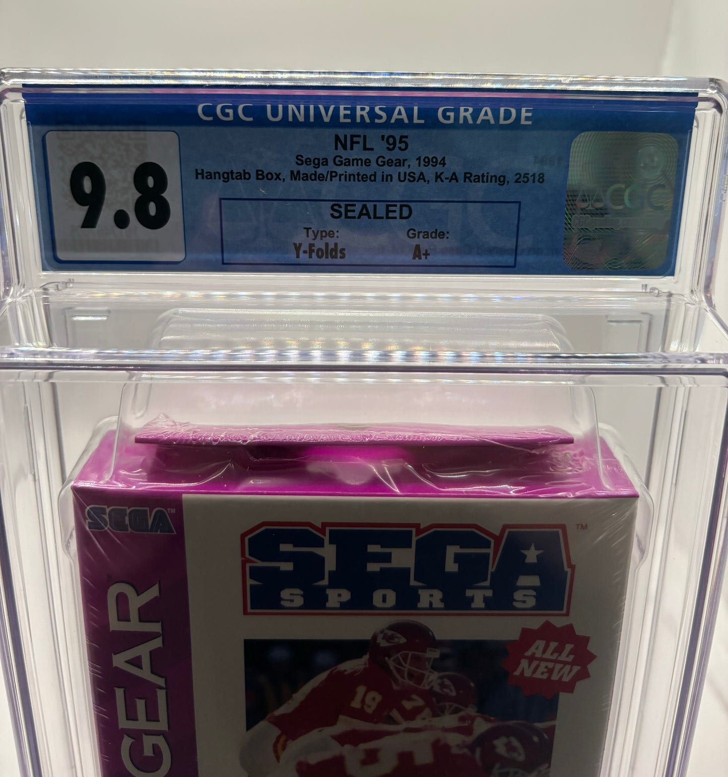 NFL 95 Sega Game Gear Brand New & Factory Sealed CGC Graded 9.8 Seal A+