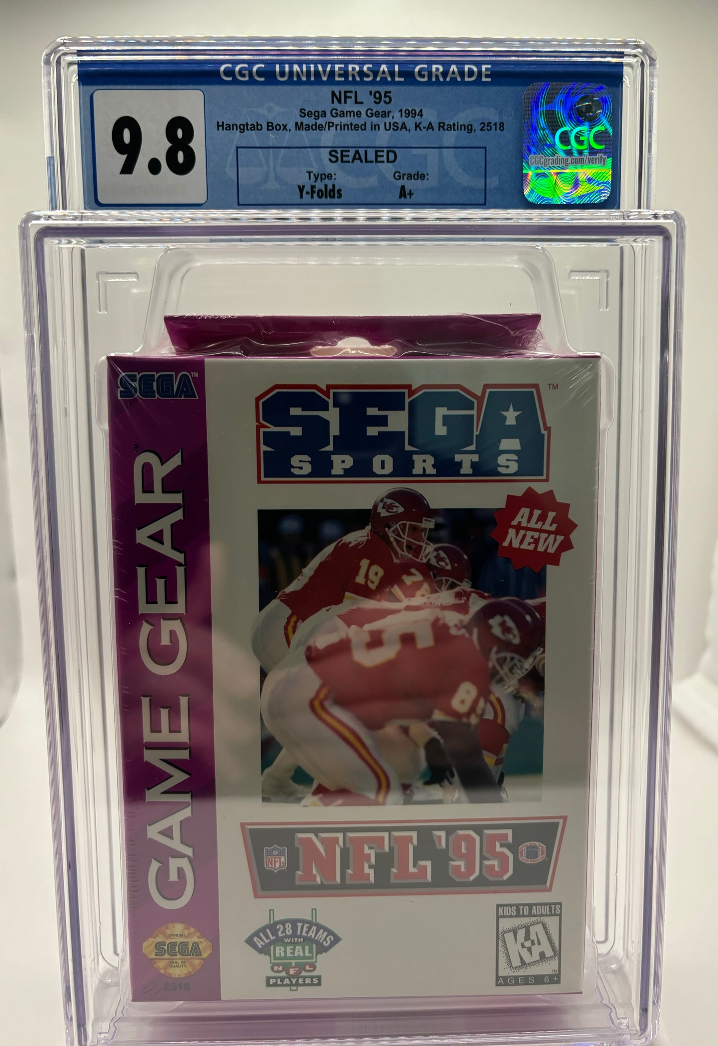 NFL 95 Sega Game Gear Brand New & Factory Sealed CGC Graded 9.8 Seal A+