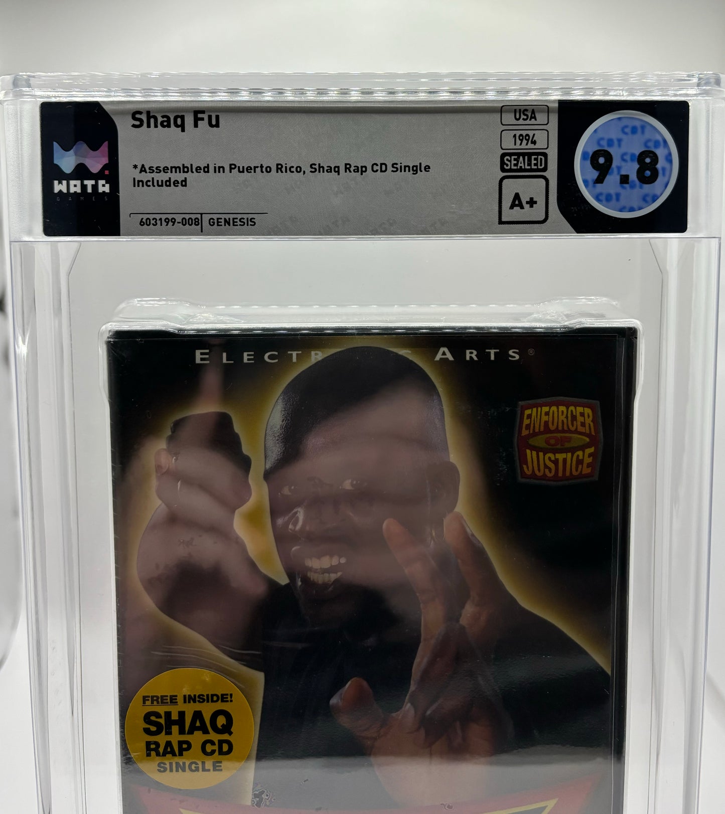 Sega Genesis SHAQ FU w/ CD WATA Graded 9.8 and A+ New and Factory V-Overlap Seal