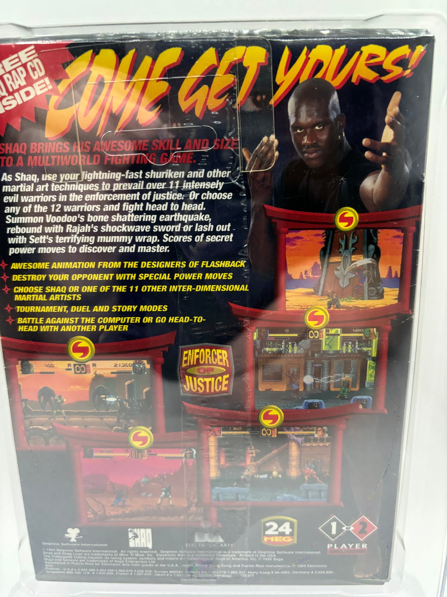 Sega Genesis SHAQ FU w/ CD WATA Graded 9.8 and A+ New and Factory V-Overlap Seal