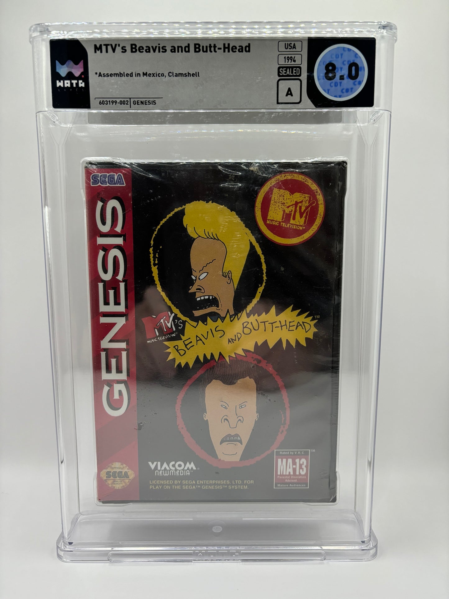 MTV's Beavis and Butt-Head (Sega Genesis) WATA 8.0 Seal A (V-Overlap)