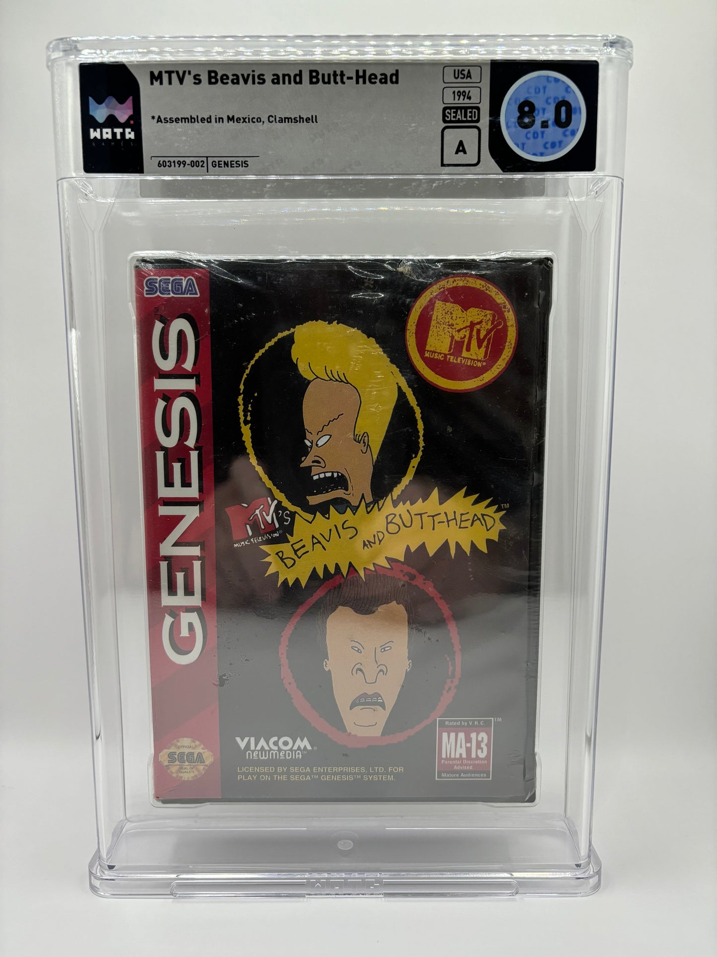 MTV's Beavis and Butt-Head (Sega Genesis) WATA 8.0 Seal A (V-Overlap)