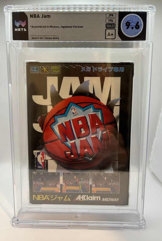 Factory Sealed SEGA (MD) NBA Jam WATA Graded 9.6 V-Overlap Seal A+