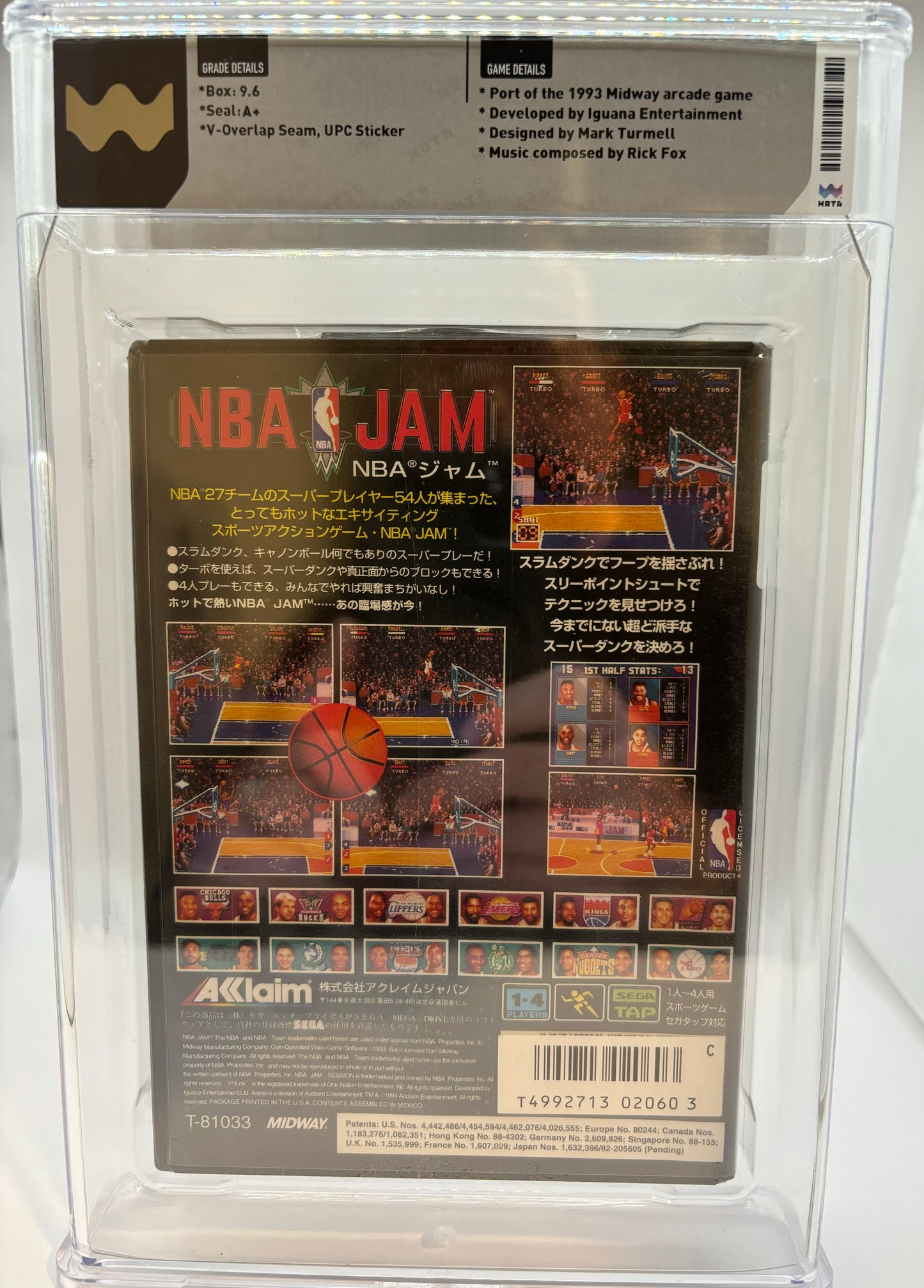 Factory Sealed SEGA (MD) NBA Jam WATA Graded 9.6 V-Overlap Seal A+