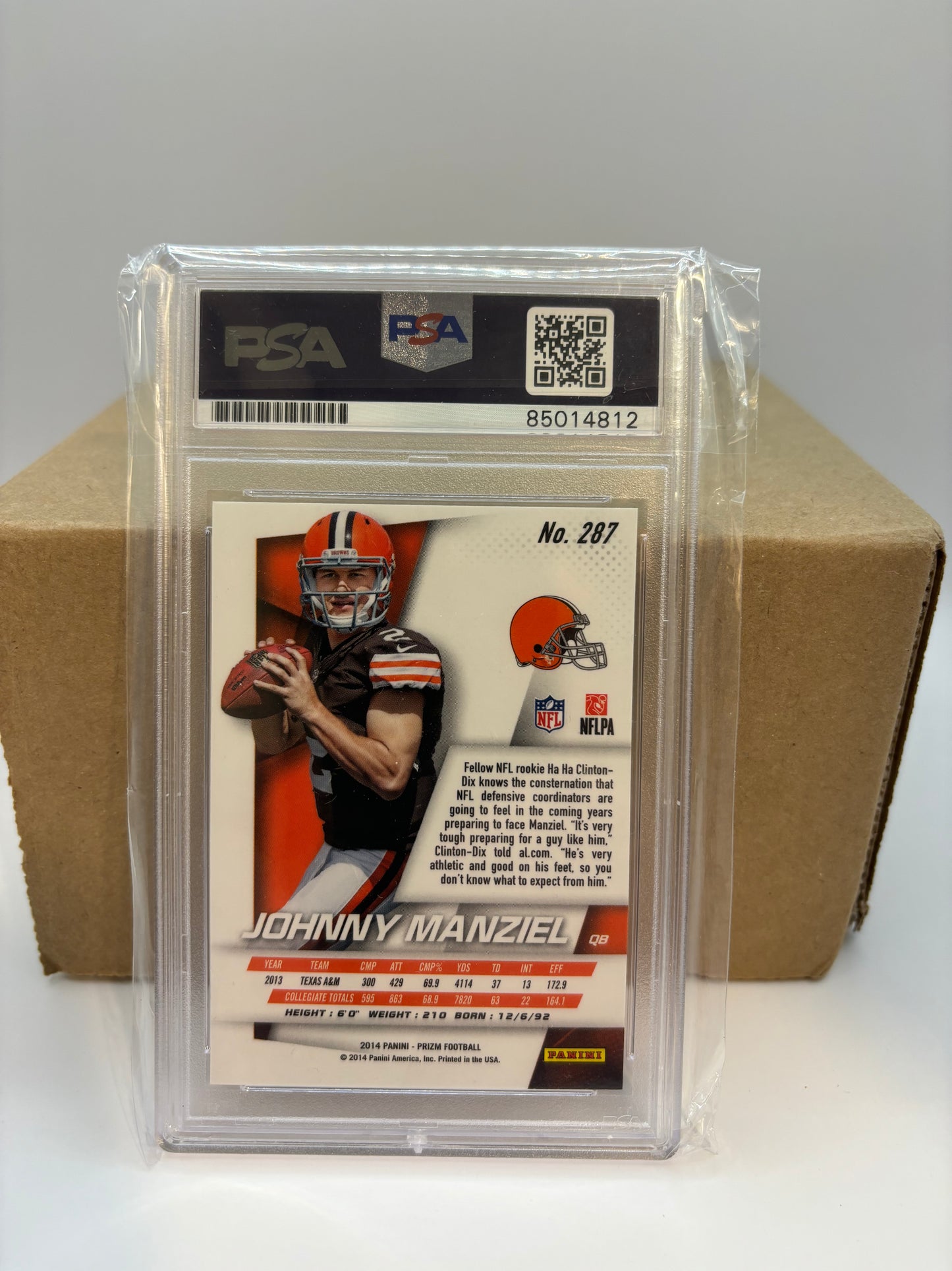 2014 Panini Prism Johnny Manziel Rookie Auto “Cleveland Sucks”